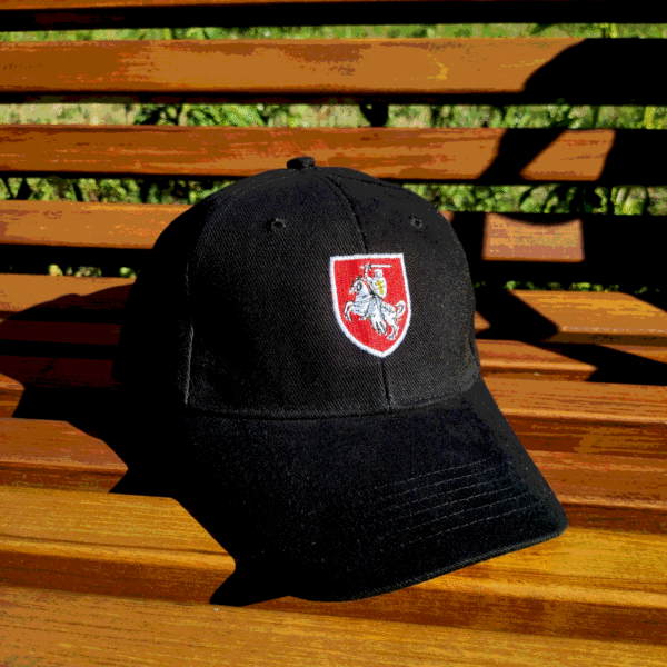Бейсболка (кепка) чорная з эталонным гербам «Пагоня»