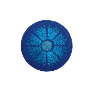 Нашыўка вышытая «Валошка» на сінім фоне