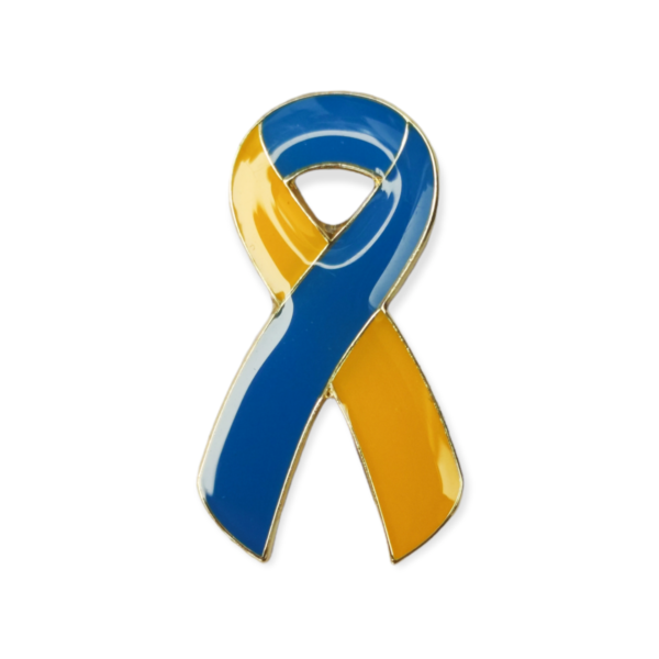 Значак металічны з жоўта-блакітнай стужкай