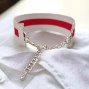 Бранзалет тканы бела-чырвона-белы