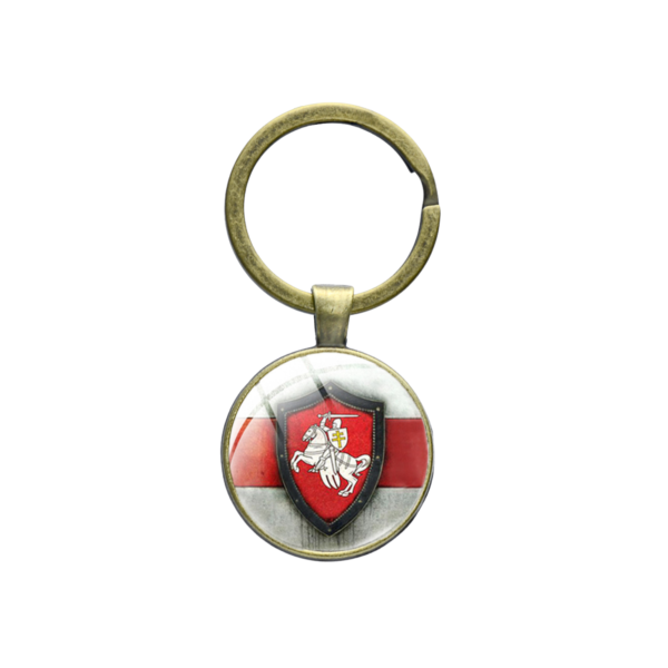 Бірулька металічная з гербам «Пагоня» і бела-чырвона-белым сцягам