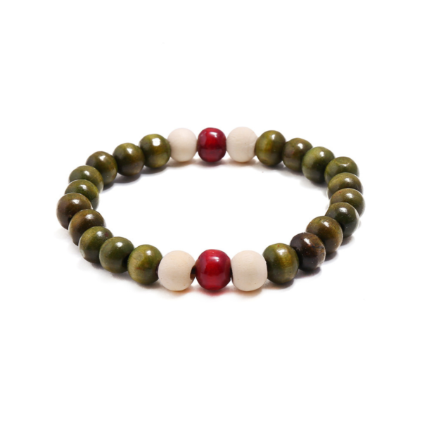 Бранзалет драўляны з бела-чырвона-белымі ўстаўкамі