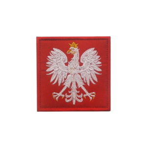 55074782.png Нашыўка вышытая з гербам Польшчы на чырвоным фоне