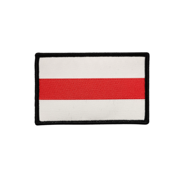 Нашыўка тканая з бела-чырвона-белым сцягам (з «ліпучкай» (велкра))