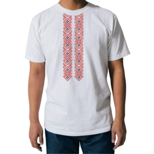 77320337.png Вышымайка белая мужчынская «Зорка» з сапраўднай вышыўкай