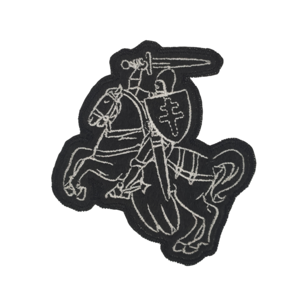 78836375.png Нашыўка вышытая з контурам герба «Пагоня» на чорным фоне