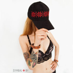 86750322.jpg Бейсболка (кепка) чорная з беларускім арнаментам «Васьміканцовая зорка»