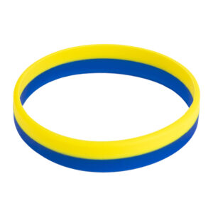 Бранзалет сіліконавы жоўта-блакітны