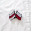 Значак металічны падвоены з бела-чырвона-белым і польскім сцягам