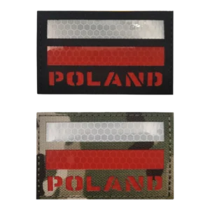 SMB242 Нашыўка святлоадбіўная са сцягам Польшчы і надпісам POLAND