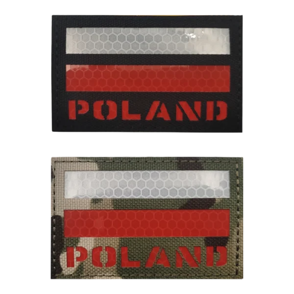 Нашыўка святлоадбіўная са сцягам Польшчы і надпісам POLAND