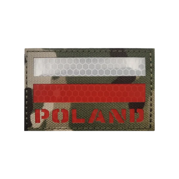 Нашыўка святлоадбіўная са сцягам Польшчы і надпісам POLAND