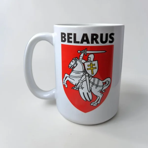 SMB248 Кубак керамічны вялікі з гербам «Пагоня» і надпісам BELARUS.